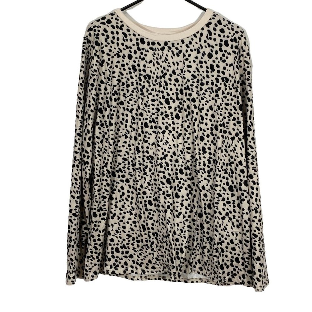 Pursuing Perfection Womens White Leopard Crew Neck Pullover T Shirt Sz XXL